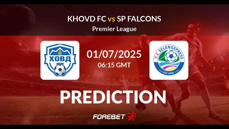 Cầu thủ của đội Khovd cố gắng giữ bóng trước sự áp đảo của hậu vệ đội Falcons